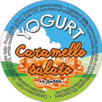 ETICHETTE YOGURT CARAMELLO SALATO PUREA 1000 PZ