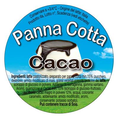 ETICHETTE PANNA COTTA AL CACAO 1000 PZ