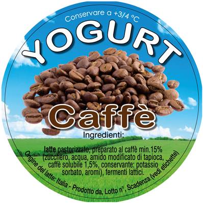 ETICHETTE YOGURT CAFFE' PUREA 1000 PZ