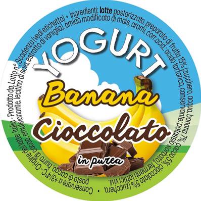 ETICHETTE YOGURT BANANA CIOCCOLATO 1000 PZ
