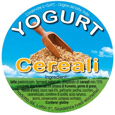 ETICHETTE YOGURT CEREALI PEZZI 1000 PZ