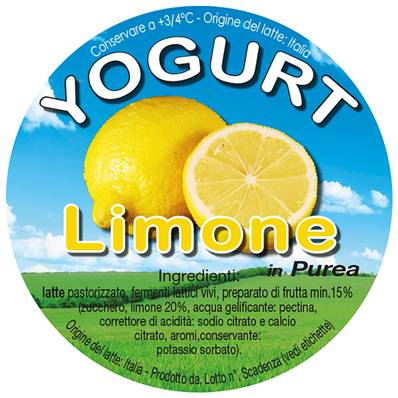 ETICHETTE YOGURT LIMONE PUREA 1000 PZ