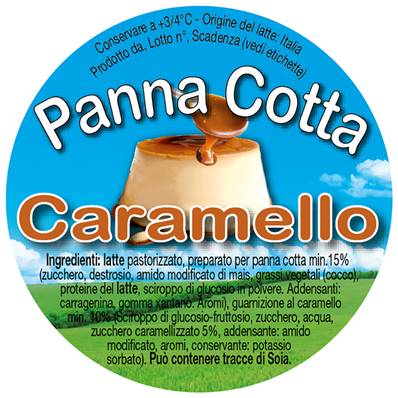 ETICHETTE PANNA COTTA AL CARAMELLO 1000 PZ